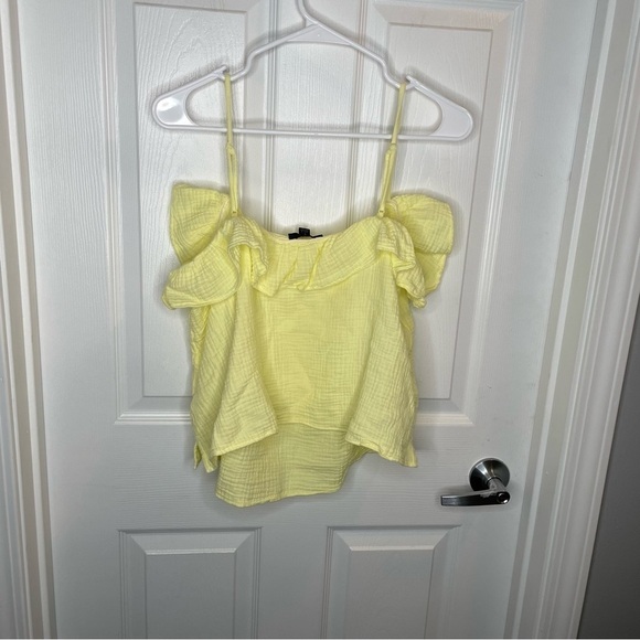 J. Crew Ruffle Soft Gauze Camisole in Crisp Aloe L - Picture 3 of 8